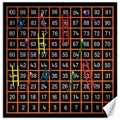 Snakes Ladders Game Plaid Number Canvas 16  X 16   by Mariart