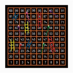 Snakes Ladders Game Plaid Number Medium Glasses Cloth (2-side) by Mariart