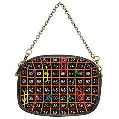 Snakes Ladders Game Plaid Number Chain Purses (one Side)  by Mariart