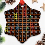 Snakes Ladders Game Plaid Number Ornament (Snowflake) Front