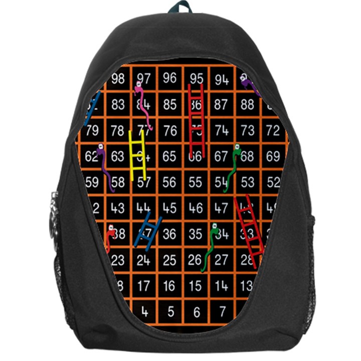 Snakes Ladders Game Plaid Number Backpack Bag