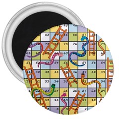 Snakes Ladders Game Board 3  Magnets by Mariart