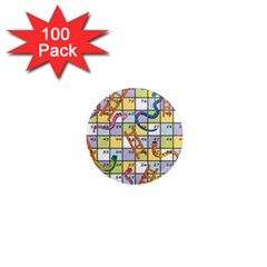 Snakes Ladders Game Board 1  Mini Magnets (100 Pack)  by Mariart