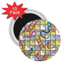 Snakes Ladders Game Board 2 25  Magnets (10 Pack) 