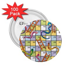 Snakes Ladders Game Board 2 25  Buttons (100 Pack) 