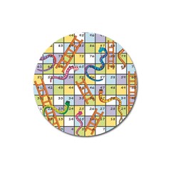 Snakes Ladders Game Board Magnet 3  (round)