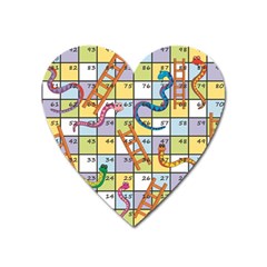 Snakes Ladders Game Board Heart Magnet by Mariart