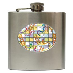 Snakes Ladders Game Board Hip Flask (6 Oz) by Mariart