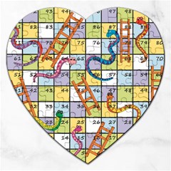 Snakes Ladders Game Board Jigsaw Puzzle (heart) by Mariart