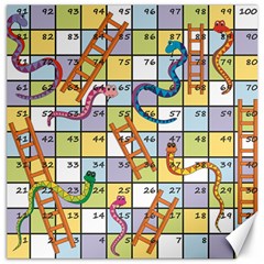 Snakes Ladders Game Board Canvas 12  X 12   by Mariart