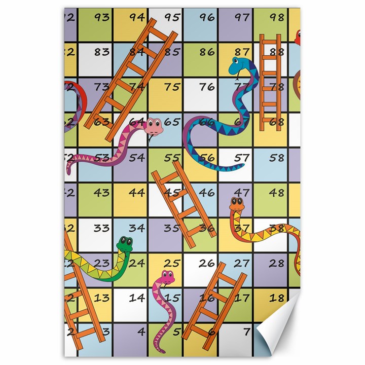 Snakes Ladders Game Board Canvas 20  x 30  