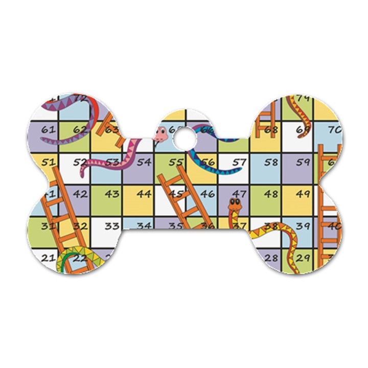 Snakes Ladders Game Board Dog Tag Bone (One Side)