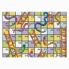 Snakes Ladders Game Board Large Glasses Cloth