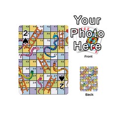 Snakes Ladders Game Board Playing Cards 54 (mini)  by Mariart