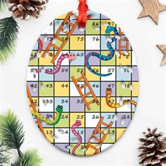 Snakes Ladders Game Board Oval Filigree Ornament (two Sides) by Mariart