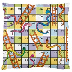 Snakes Ladders Game Board Large Cushion Case (one Side) by Mariart