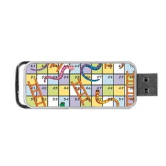 Snakes Ladders Game Board Portable Usb Flash (one Side) by Mariart