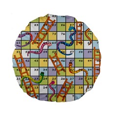 Snakes Ladders Game Board Standard 15  Premium Flano Round Cushions by Mariart