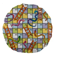 Snakes Ladders Game Board Large 18  Premium Flano Round Cushions by Mariart