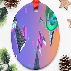 Triangle Wave Rainbow Ornament (oval)