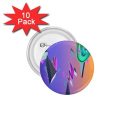 Triangle Wave Rainbow 1 75  Buttons (10 Pack)