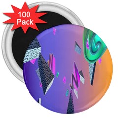 Triangle Wave Rainbow 3  Magnets (100 Pack)