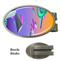 Triangle Wave Rainbow Money Clips (oval) 