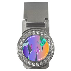 Triangle Wave Rainbow Money Clips (cz) 