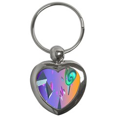 Triangle Wave Rainbow Key Chains (heart)  by Mariart