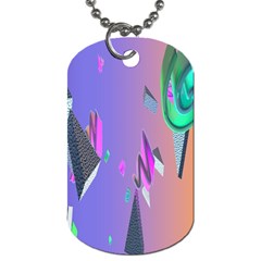 Triangle Wave Rainbow Dog Tag (two Sides) by Mariart