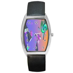 Triangle Wave Rainbow Barrel Style Metal Watch by Mariart