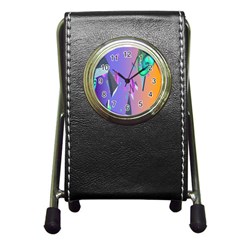 Triangle Wave Rainbow Pen Holder Desk Clocks by Mariart