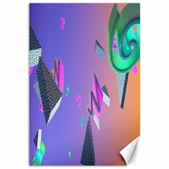 Triangle Wave Rainbow Canvas 12  X 18  