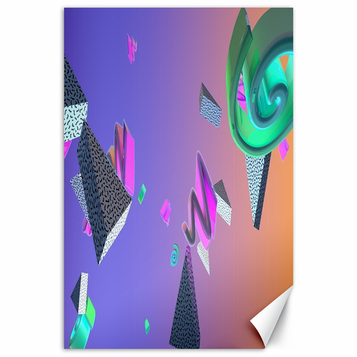 Triangle Wave Rainbow Canvas 24  x 36 