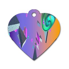 Triangle Wave Rainbow Dog Tag Heart (two Sides)