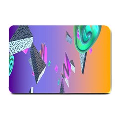 Triangle Wave Rainbow Small Doormat  by Mariart