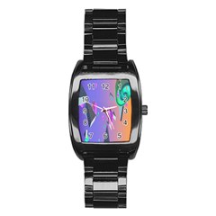 Triangle Wave Rainbow Stainless Steel Barrel Watch