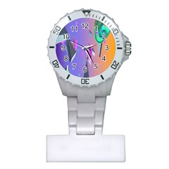 Triangle Wave Rainbow Plastic Nurses Watch