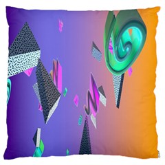 Triangle Wave Rainbow Large Flano Cushion Case (one Side) by Mariart