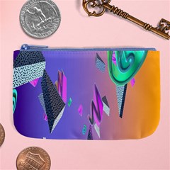 Triangle Wave Rainbow Large Coin Purse by Mariart