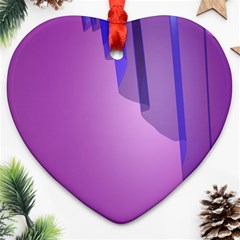 Verre Bleu Wave Chevron Waves Purple Ornament (Heart)