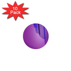 Verre Bleu Wave Chevron Waves Purple 1  Mini Buttons (10 pack) 