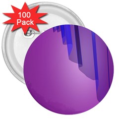 Verre Bleu Wave Chevron Waves Purple 3  Buttons (100 Pack)  by Mariart