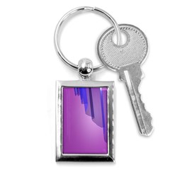 Verre Bleu Wave Chevron Waves Purple Key Chains (Rectangle) 