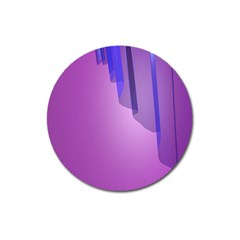 Verre Bleu Wave Chevron Waves Purple Magnet 3  (Round)