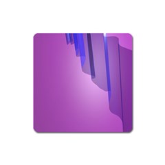 Verre Bleu Wave Chevron Waves Purple Square Magnet