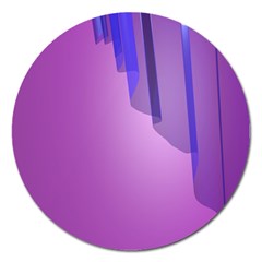 Verre Bleu Wave Chevron Waves Purple Magnet 5  (round) by Mariart