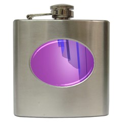 Verre Bleu Wave Chevron Waves Purple Hip Flask (6 oz)