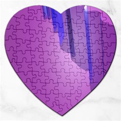 Verre Bleu Wave Chevron Waves Purple Jigsaw Puzzle (Heart)