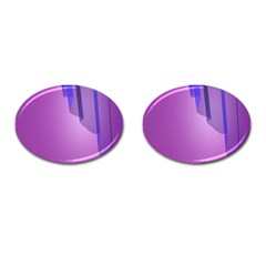 Verre Bleu Wave Chevron Waves Purple Cufflinks (Oval)